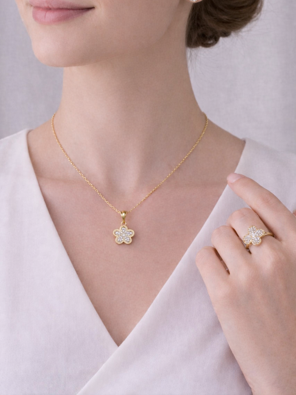 Crystal Flower Necklace